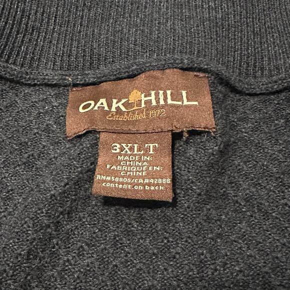 Oak Hill Shawl Men 3XLT Cardigan 100% Cotton Shawl Collar Knit Charcoal Gray - Picture 5 of 8